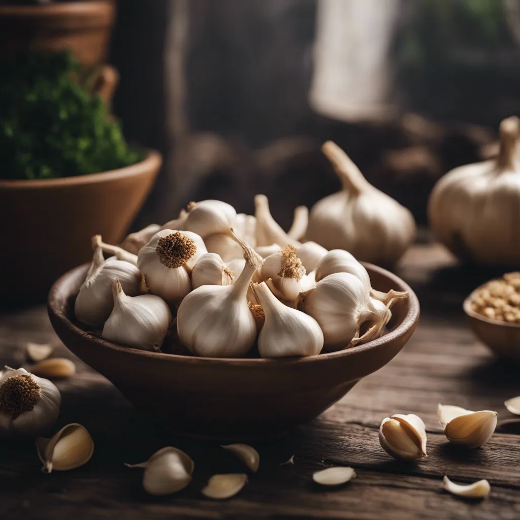 A bowl of garlic bulbs ready to be made into paste.